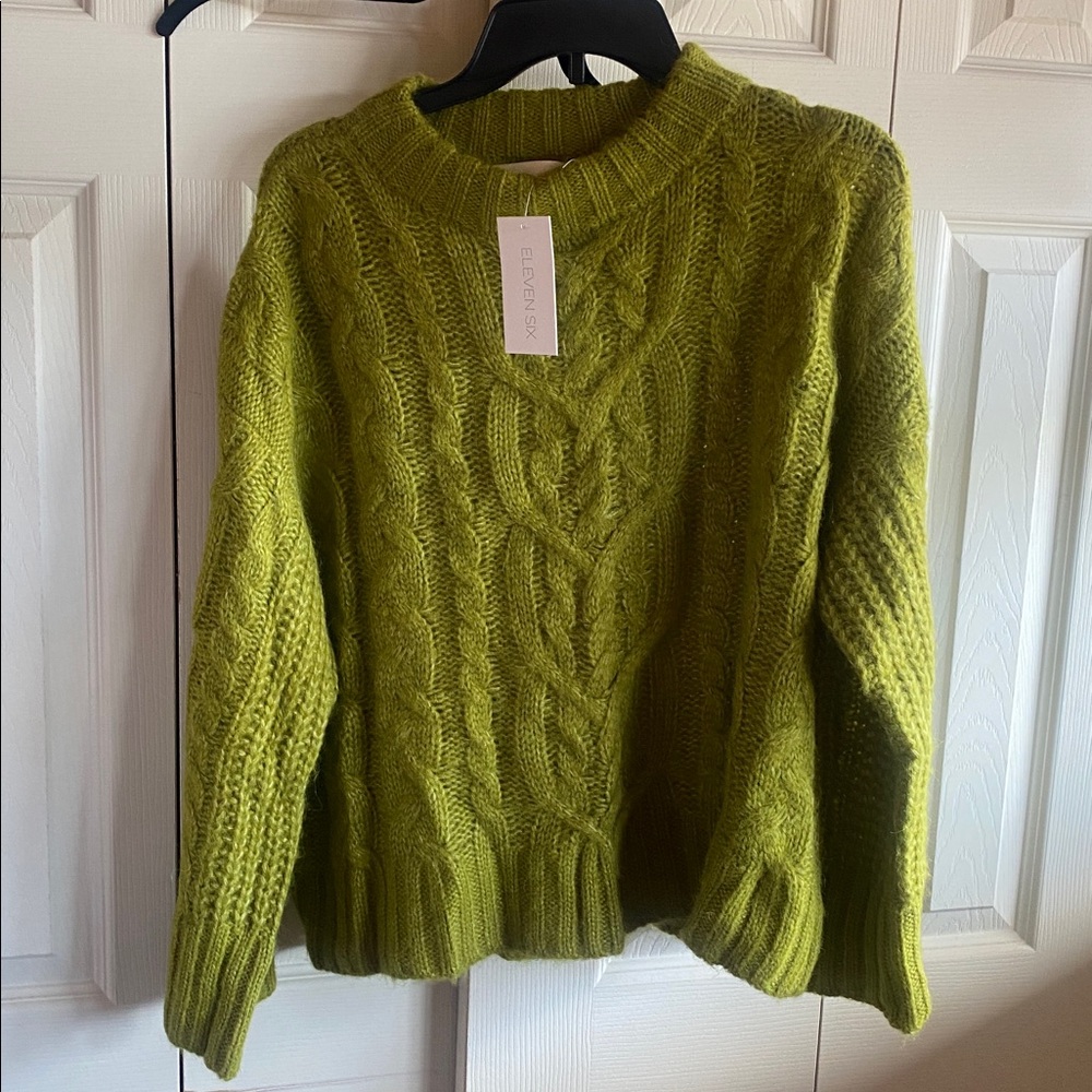 ELEVEN SIX NWT MONICA Alpaca Blend Pullover Sweater in Citrine - Picture 1 of 17